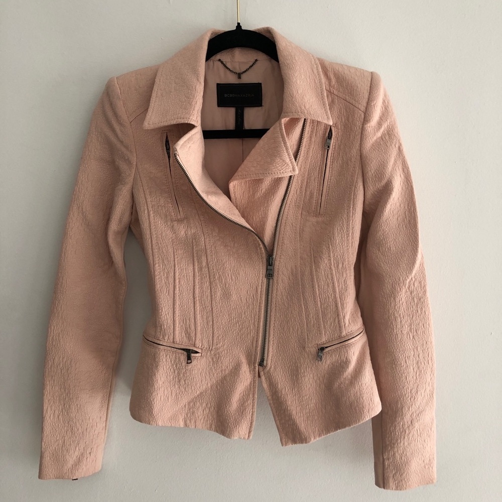 BCBGMaxAzria Boe Moto Pink Jacket Size XS - Picture 6 of 8